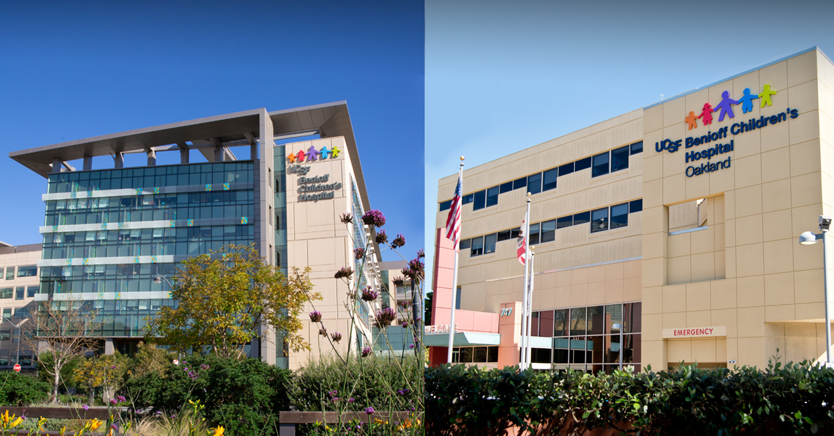 UCSF Benioff Children’s Hospitals in San Francisco (left) and Oakland (right).