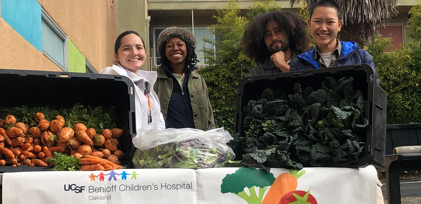 Marina (left) with her team from the UCSF Benioff Children's Hospital Food Farmacy.
