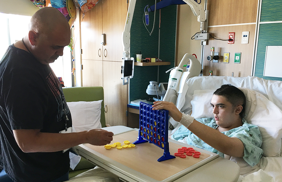 Andrew during treatment