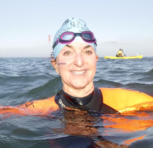 Susan smiles in the water