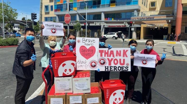 Panda Express employees thanking our staff