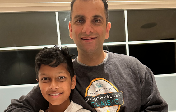 Tej and Raghav on their one-year “liverversary”.