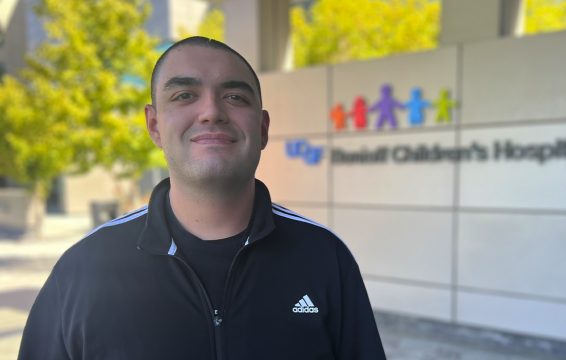 Andrew smiles for the camera